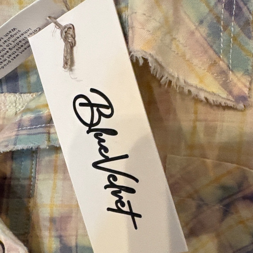 Blue Velvet Pastel Plaid Fabric - Picture 3 of 6